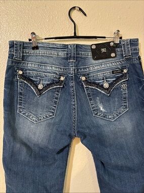 Women’s Miss Me Distressed Blue Denim Jeans  Size 29 JB660P3 Boyfriend Capri